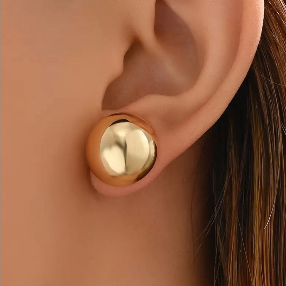 Fashion Minimalist Round Ball Earrings Everyday Wear Hypoallergenic Nickel-Free